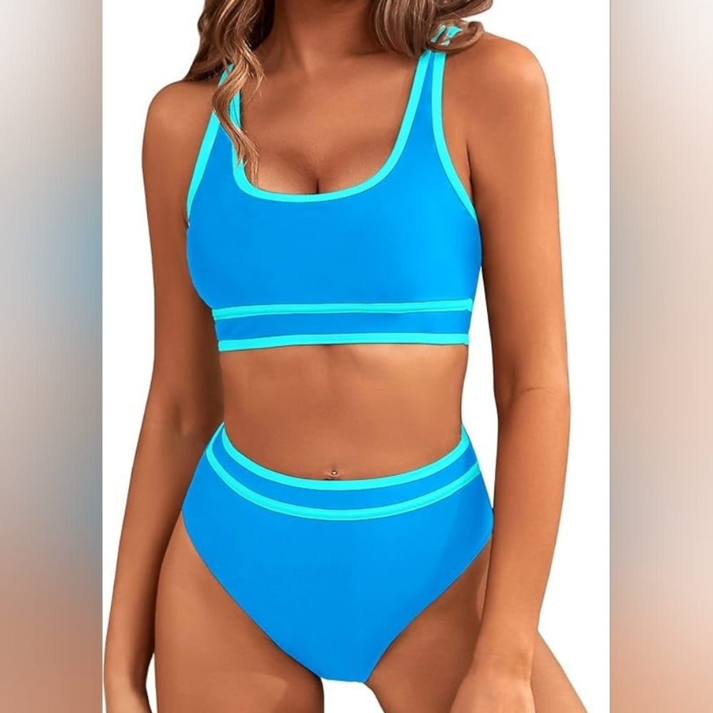 Women's High Waisted Bikini Set NEW Large